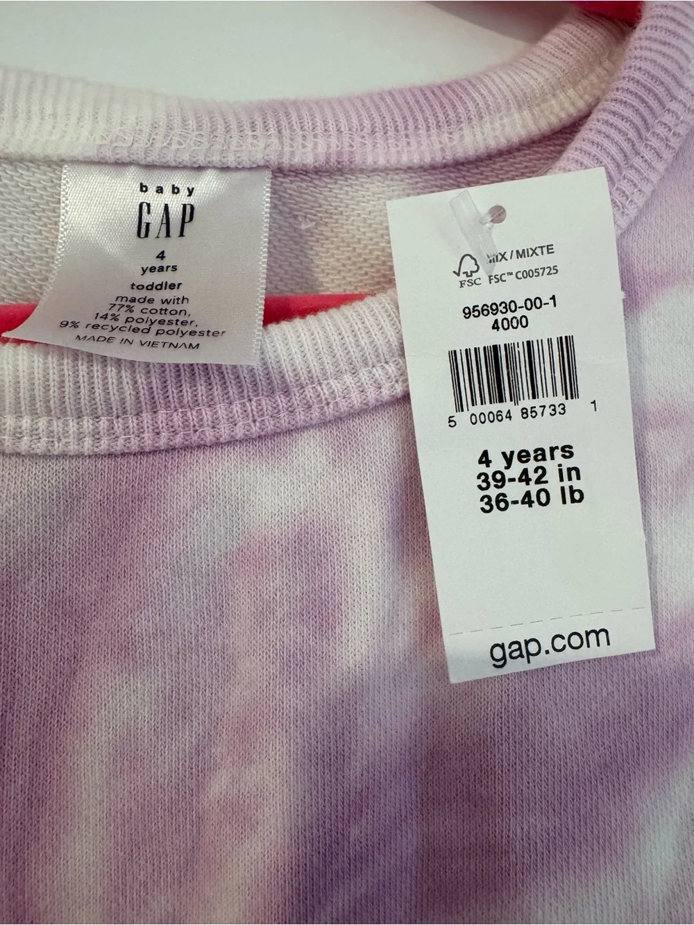 GAP Kids Lavender Tie-Dye Long-Sleeve Tee NWT